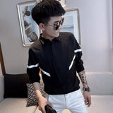 2023 Summer New Fashion Short-sleeved Shirt Men's Korean Shirt Short-sleeved Top Boutique Clothing Simple Style Men Clothing