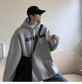 Burgundy Hooded Sweatshirt For Men 2024 Autumn And Winter New Tops Hea