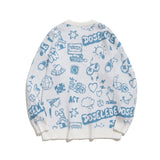 rainbowtouches harajuku graffiti plush knitted sweater mens oversized jumper pullover thick sweater grandpa ugly sweater - soft fleece-lined outerwear, vintage look oversized hoodie, anime inspired graphic hoodie