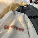 Autumn Goth Letter Printed Crewneck Sweatshirt For Men Y2K Streetwear