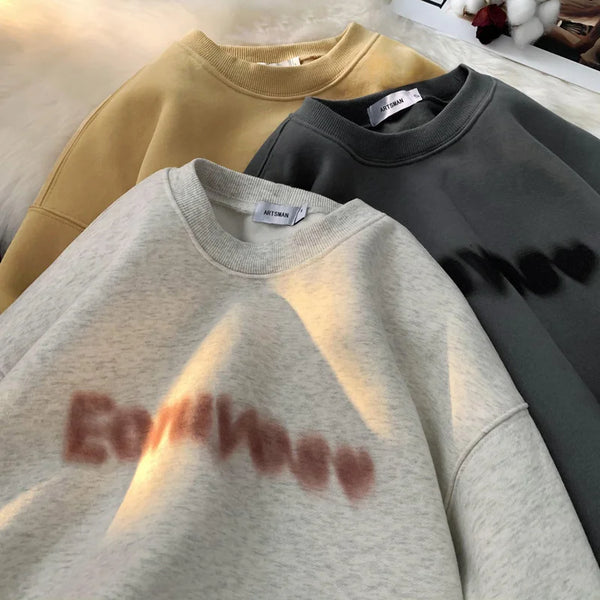 Autumn Goth Letter Printed Crewneck Sweatshirt For Men Y2K Streetwear