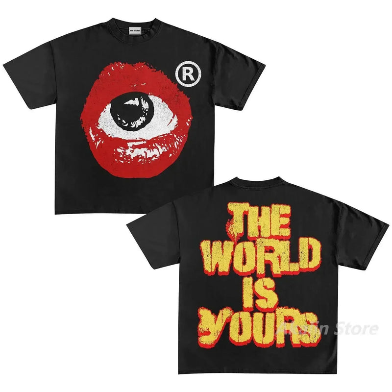 Y2K Manga Panel T-Shirt – Cry Scene Blur with Pastel Drip