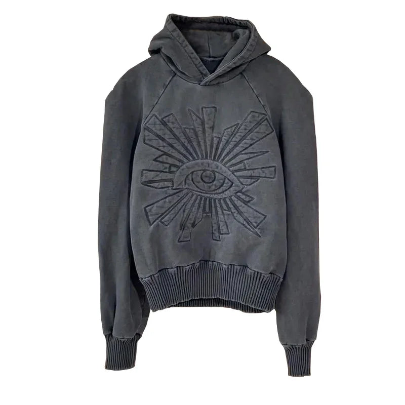 Hip Hop Oversized Embroidered Pattern Hoodies Women Goth Punk New Swea