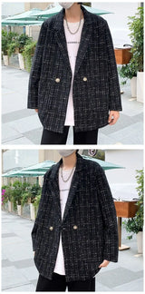Small Fragrance Suit Mens Jacket Lazy Wind Ruffian Handsome Korean Ver