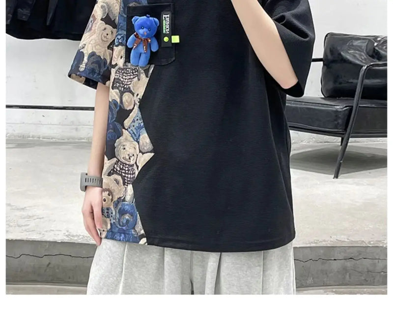 Skatercore Oversized shirt – Summer Short Sleeved Mens T Shirt Trend Loose And Versatile