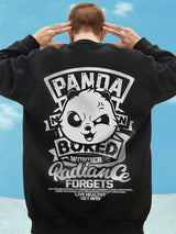 New Funny Panda Printed Sweatshirts For Men Autumn Oversized Retro