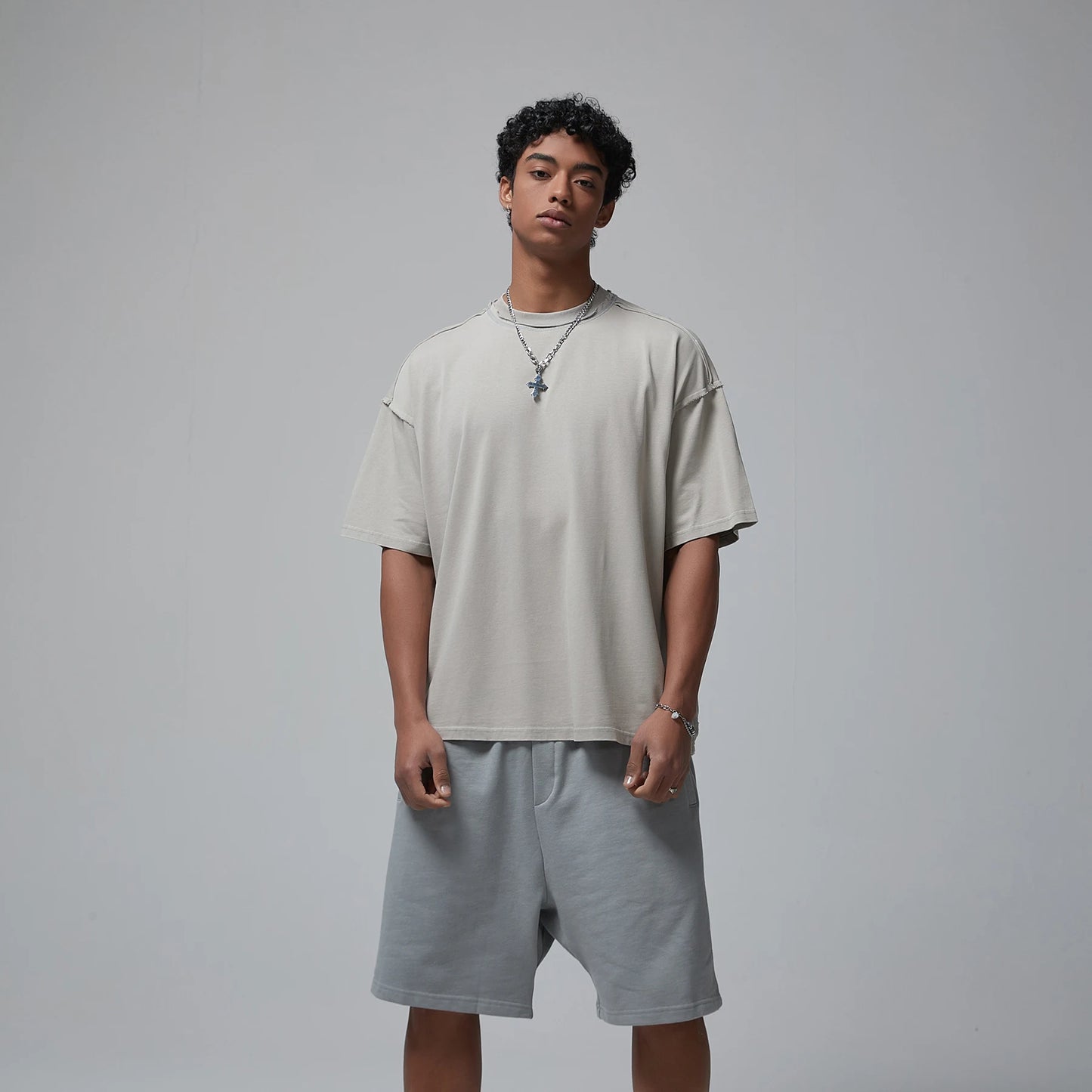 Skatercore Chrome logo – 2024 Summer New Washed Oversized Tshirt Worn Out Retro Distr