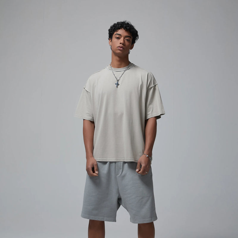 Skatercore Chrome logo – 2024 Summer New Washed Oversized Tshirt Worn Out Retro Distr