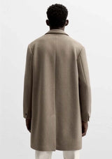 European and American men's medium and long 40% wool woolen gray suit collar woolen coat men