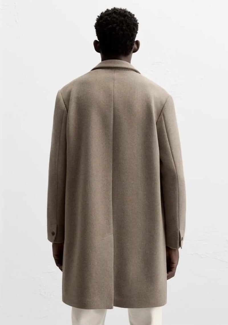 European and American men's medium and long 40% wool woolen gray suit collar woolen coat men