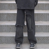 2023 autumn new light luxury fashion straight jeans men loose wide leg casual trousers boutique clothing simple style pants men unique jeans style 3941