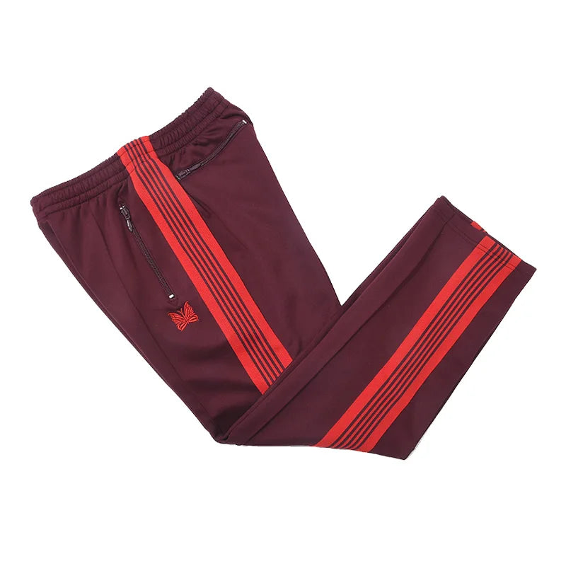 blue pattern embroidery casual motion pants men woman fashion street side edge weaving straight cylinder trousers unique default style 4722