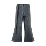 y2k washed gradient jeans pants blue stretch floor mop pants distressed casual micro speaker baggy mens and womens flare jean denim street jeans