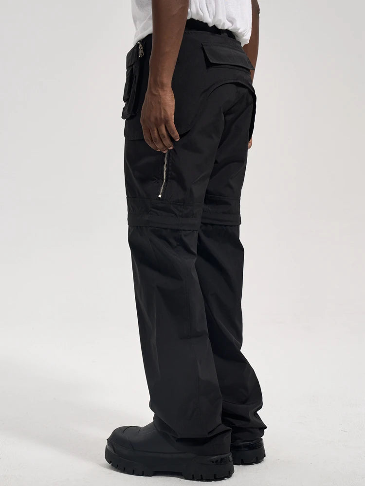 fashion detachable pants streetwear mens new casual hip hop streetwear cargo pocket tactical trousers straight joggers men pants relaxed fit joggers