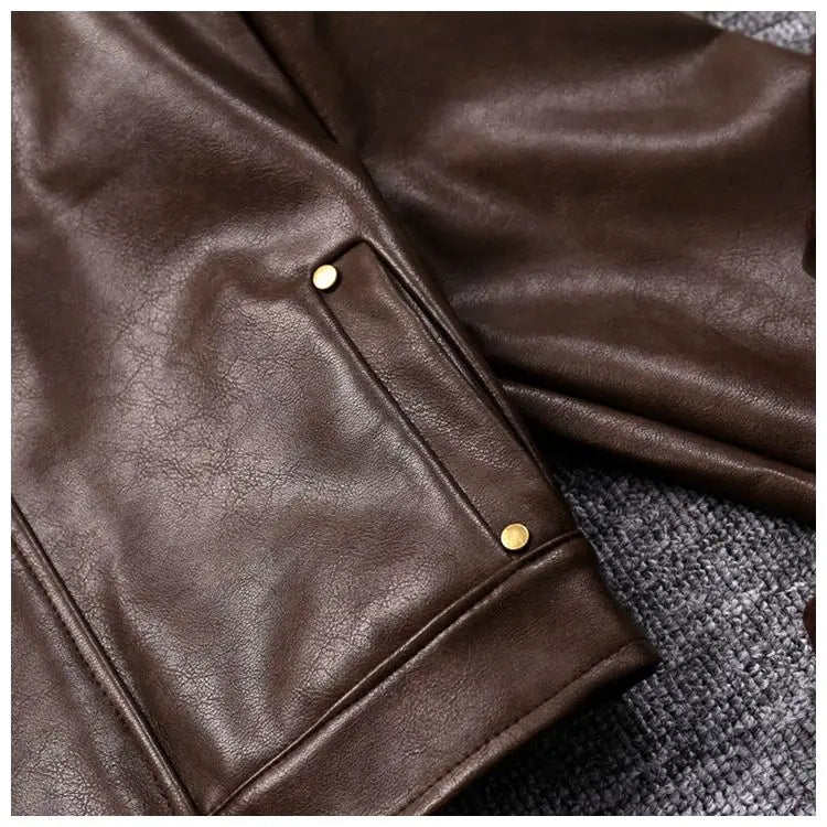 Retro hot girl camisole irregular big swing skirt short leather jacket coffee color set two piece sets womens outifits dress