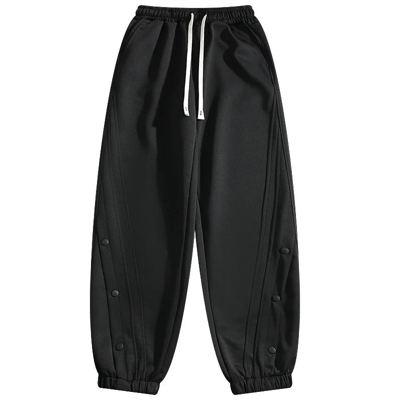 Autumn Casual Joggers Sports Pants Mens High Street Baggy Breasted Trousers