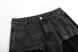 hip hop graffiti black wide leg jeans mens vintage distressed patches ink splashed jeans y2k logging cargo denim trousers women unique cargo style 4509