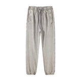 high street dark distressed vintage baggy joggers pants ins versatile drawstring sports pants men washing wax dyeing sweatpants unique joggers style 3182