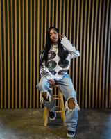 European and American Hip-hop Rock Big Mouth Print Oversized Long-sleeved Y2k Harajuku Retro Fashion Versatile Couple Pullover