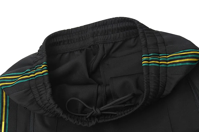 tie xiuhong high quality men woman pants chaopai versatile side edge weaving stripe embroidery loose joggers sweatpants unique joggers style 5078