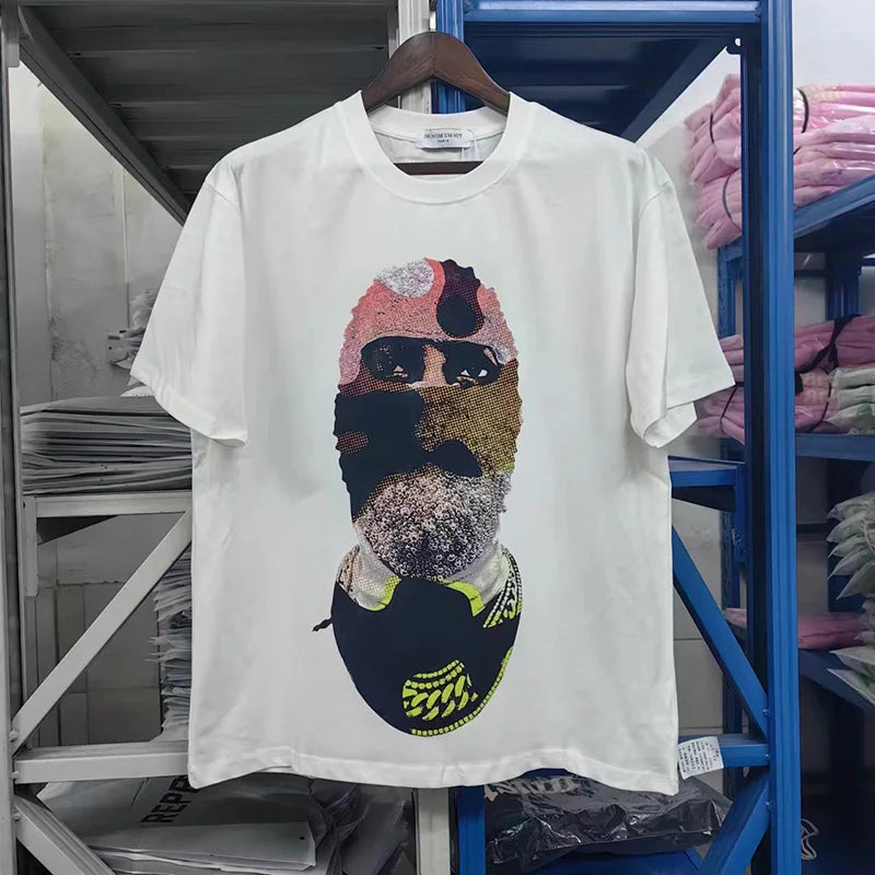 Glitchcore Fashion – High Quality Ih Nom Uh Nit T Shirt Masked Men Letter Printin – Urban Streetwear for Men & Women