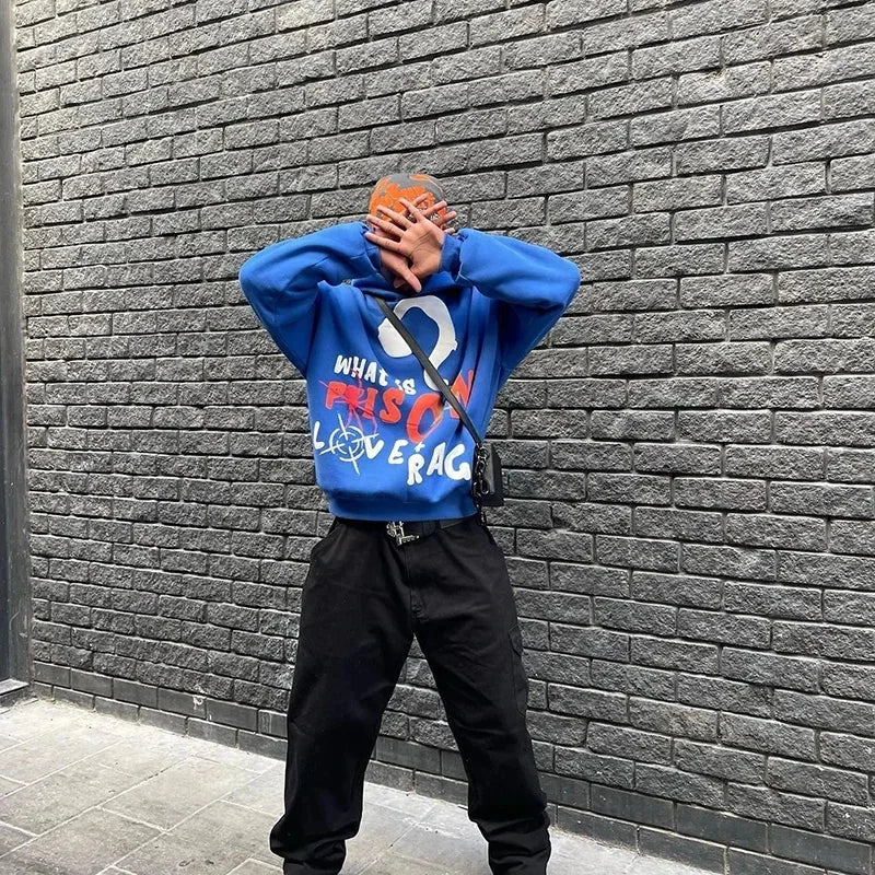 Y2K Women Hoodies Letter Print Harajuku Aesthetic Punk Hip Hop Long Sl