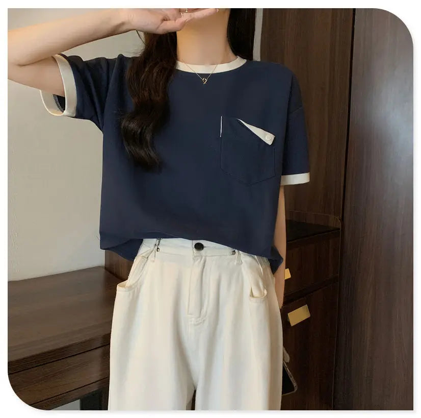 Harajuku Melting smiley – Summer New Fashion Versatile Niche Design Contrasting Color