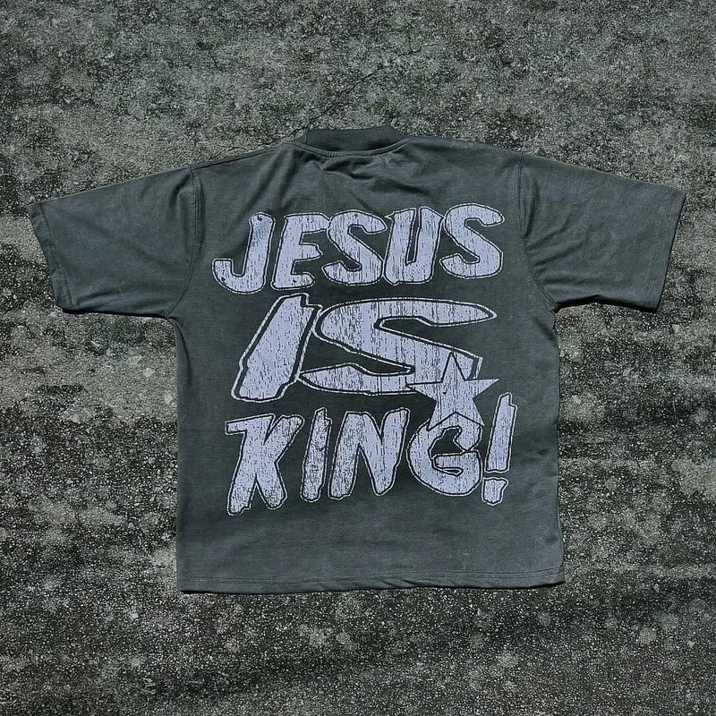 Y2k Vintage t-shirt – Streetwear Hip Hop Gothic Letter Pattern Printed Oversized T