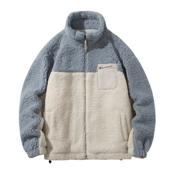 winter fleece faux fur parkas fashion warm women lambswool coat high street couple streetwear oversize jacket for men beige p - variant style 293caf for streetwear fashion