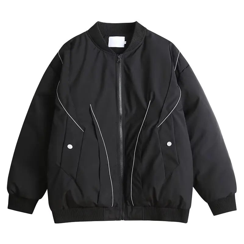 Winter Thickening Flying Baseball Uniform Solid Multi Pocket Simplicity Warm Cotton Jacket 2024 New Streetwear Male Parkas