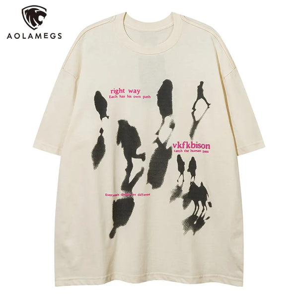 Anime Oversized shirt – Men Short Sleeve T Shirts Shadow Graphic Letter Print Tshirt