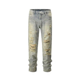 retro washed skinny jeans men pant destroyed ripped holes slim biker zipper jeans trousers fashion streetwear hip hop joggers unique joggers style 5230