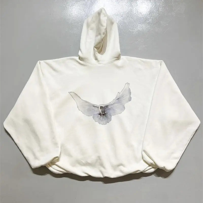 skatercore barcode glitch featuring high quality double layer pigeon kanye high street retro oversized mens and womens hoodie