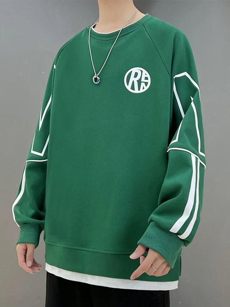 Y2K Vintage Letter Printed Pullovers Hoodies For Men Korean Fashion Ne