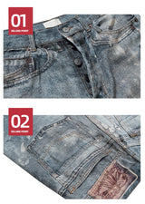 dirty tie dye baggy jeans mens streetwear hip hop loose blue denim pants hi street luxury designer jeans trousers man unique jeans style 2196