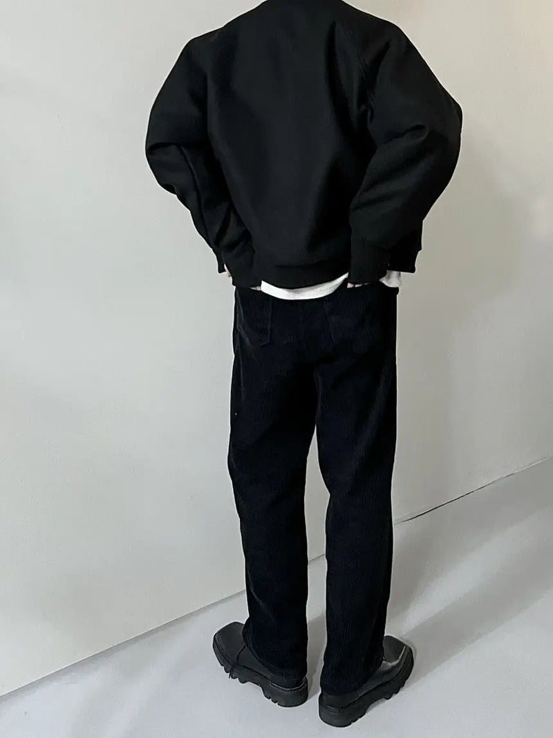 Autumn and Winter Korean Grey Stand Up Collar Jacket for Men's Trendy Ins Loose and Versatile Design Y2K Zipper Short Coat