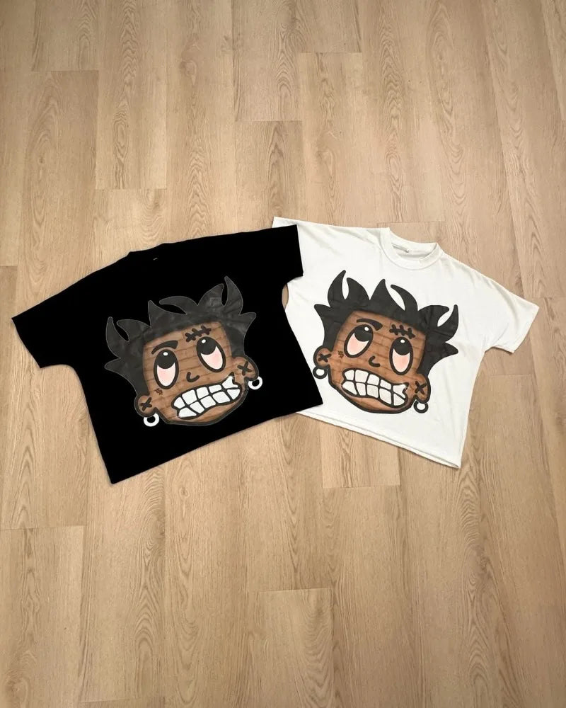 Trapwear Vintage t-shirt – 2024 Summer Fashion Trendy Brand Anime Cartoon Print Oversiz