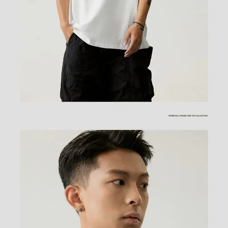 Harajuku Crying angel – Korean Version 2024 Summer Men T Shirt Short Sleeved Cotton