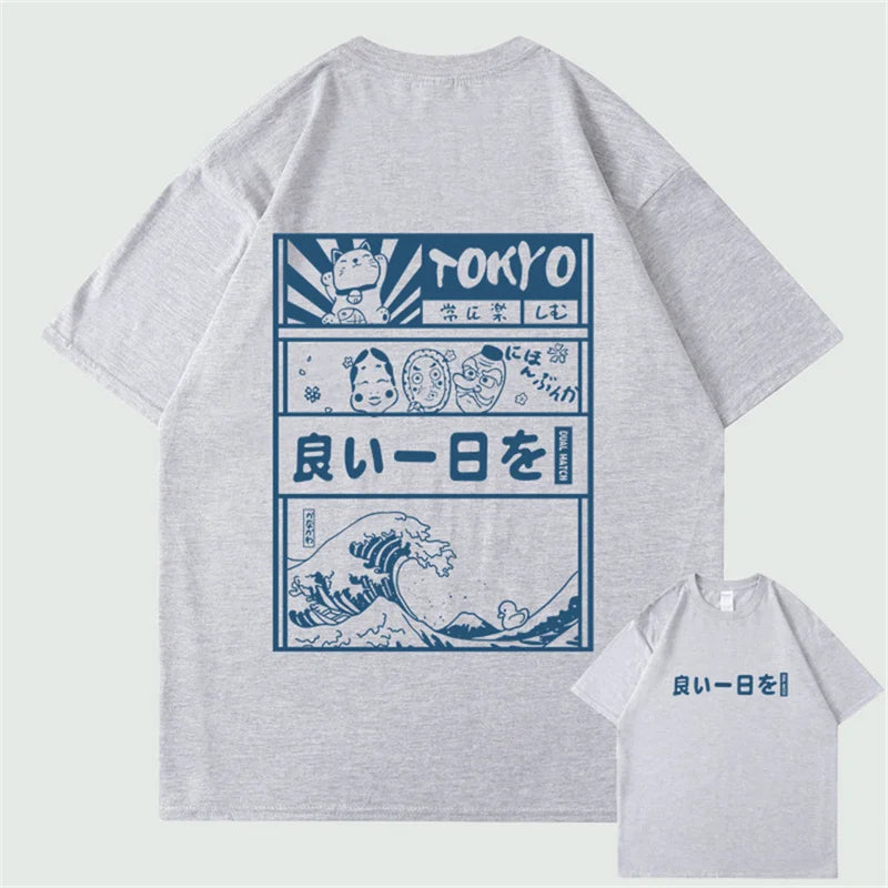 Anime Aesthetic Shirt – Men Hip Hop Streetwear T Shirt Japanese Kanji Cartoon – Edgy Streetwear for All Genders