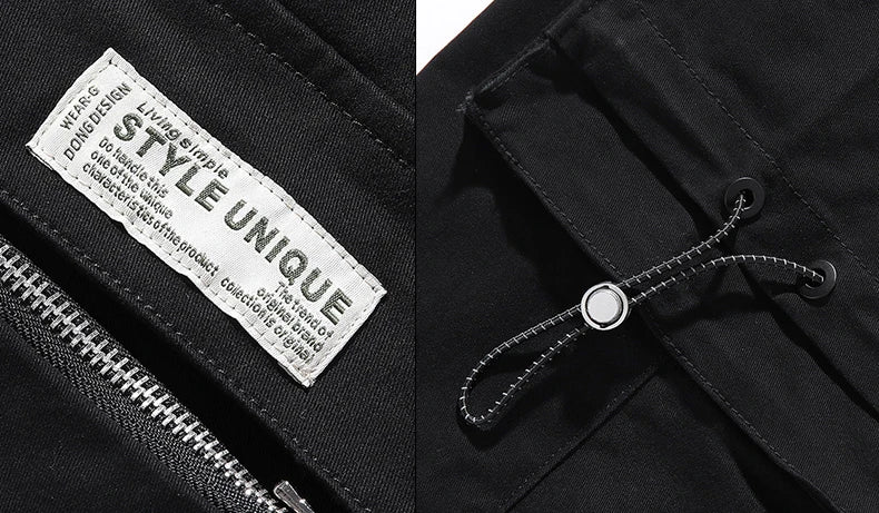 hip hop loose fit elastic waist cargo pants fashion military pockets ankle trousers pants mens drewstring sweatpants joggers unique joggers style 4631
