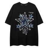 Trapwear Crying angel – Men Short Sleeve T Shirts Embroidery Star Patchwork Tees Str