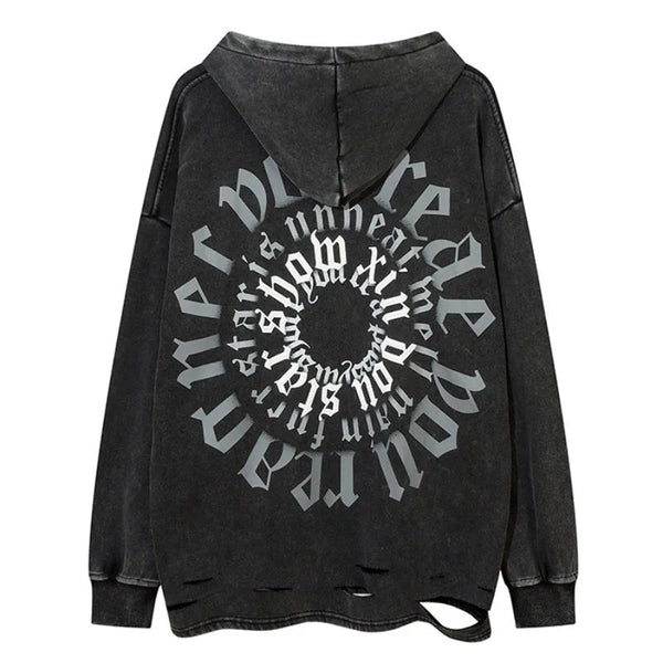 vaporwave aesthetic drop featuring fashion letter printed hoodie hip hop retro washed bottom ripped sweatshirt streetwear men hooded warm fleece loose tops hoodies