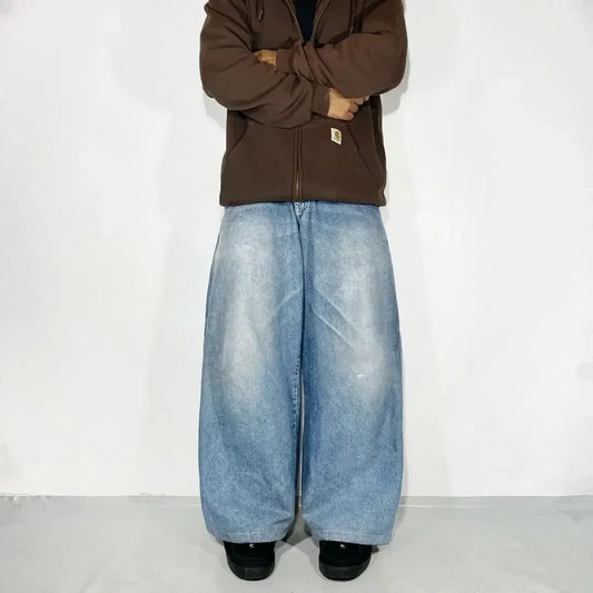 american y2k new fashion pattern embroidered spot straight jeans men street hip hop retro loose wide leg pants couple punk jeans urban skinny jeans