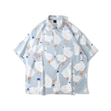 Dark Icon Full Prined Oversized Men's Shirt Short Sleeve Summer Streetwear Shirts for Men