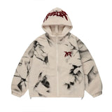 mens harajuku graffiti fleece jackets and coats letter embroidery hairy zipper outerwear warm streetwear parkas bomber jacket - variant style 57dc2f for streetwear fashion