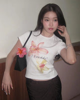 y2k manga graphic tee with chaotic flame art and glitch overlays