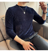 Skatercore Graphic tee – Autumn Winter Semi Turtleneck Stretch Slim Fit Long Sleeve T