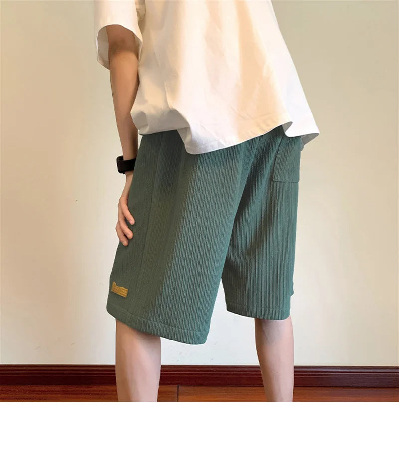 summer running baggy y2k shorts for men casual gym sport short pants threaded solid drawstring basketball bermuda masculina unique shorts style 3536