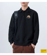 Men Embroidery Fashion Loose Casual Pullover Sweatshirt Spring Autumn