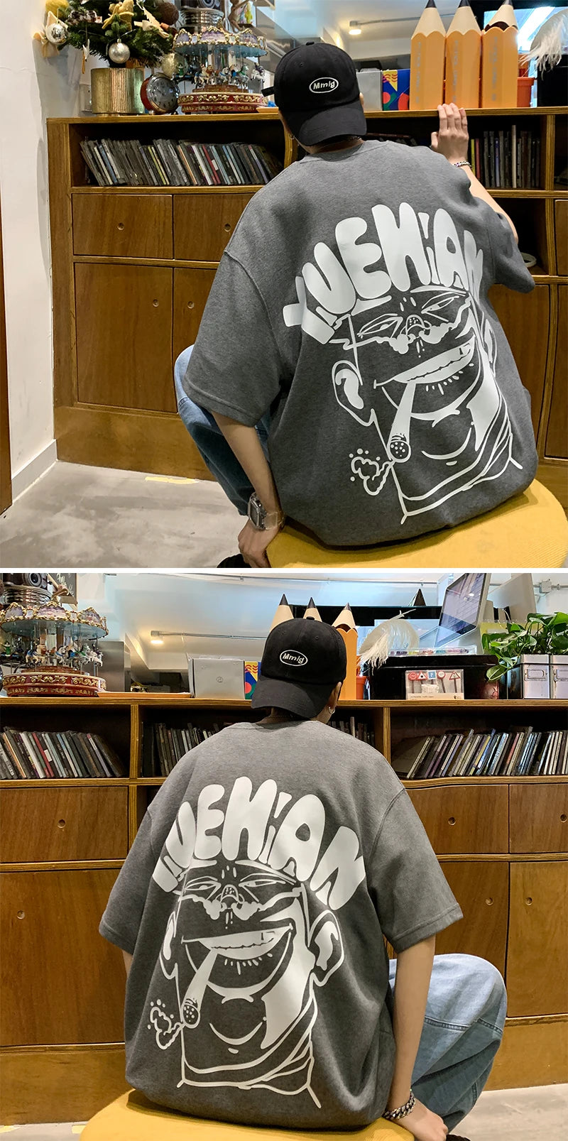 Cyberpunk Graphic tee – Harajuku Oversized High Street T Shirt Short Sleeve Man T Sh